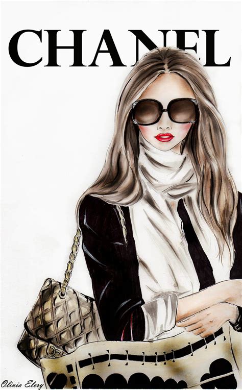 chanel illustrations|Chanel fashion illustration.